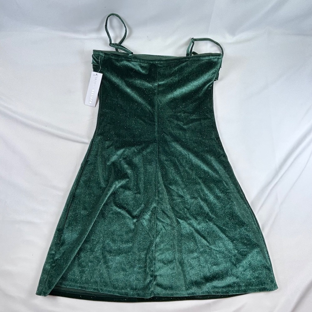 Madison Social Women's NWT Emerald Green Shimmer Party Dress Size L Forest Fairy